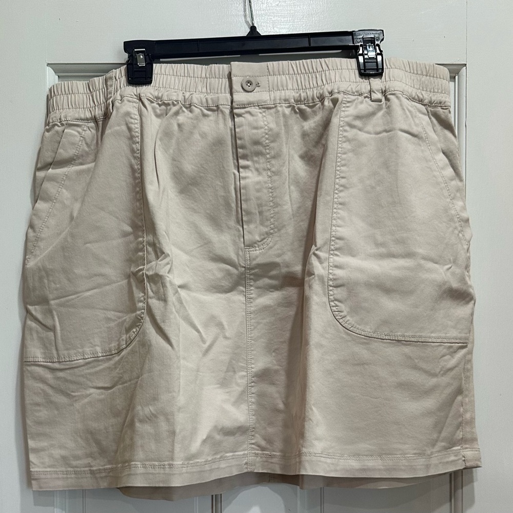 NWT Michael Stars Monroe Stretch Twill Mini Skirt in Cement Size 2X